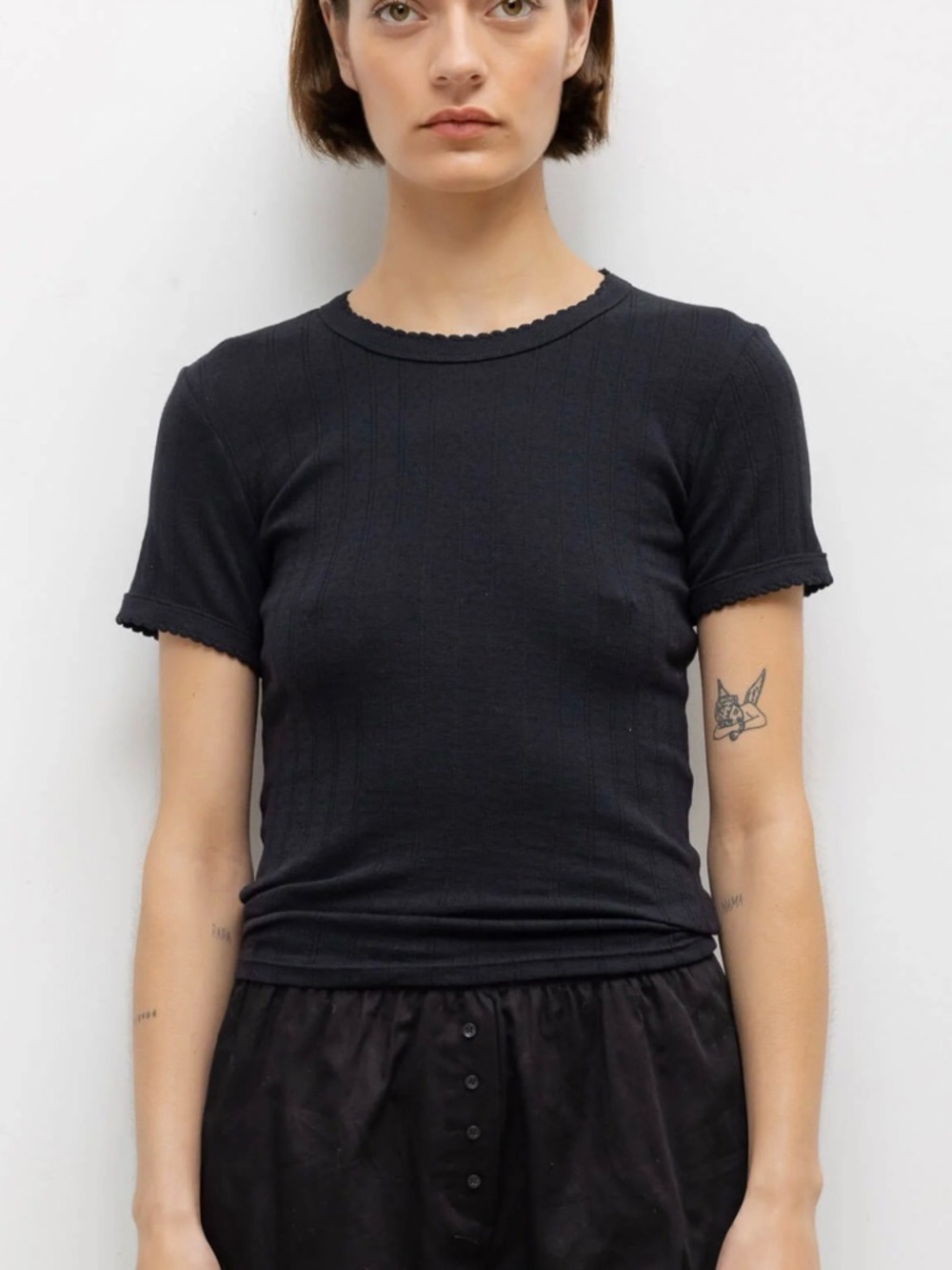 LESET Pointelle Slim Fit Tee